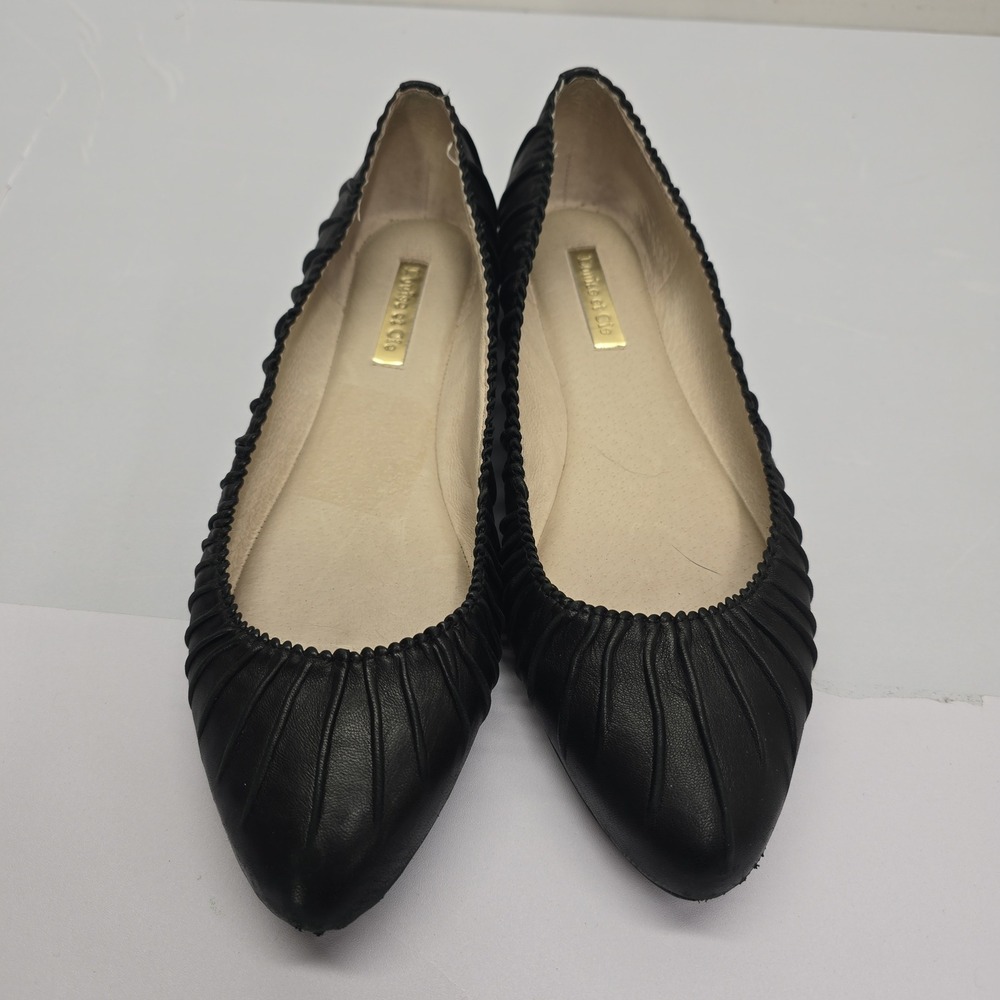 Louise‎ et Cie Ashlin Black Leather Pleated Ballet Flats Womens 6.5M LO-ASHLIN